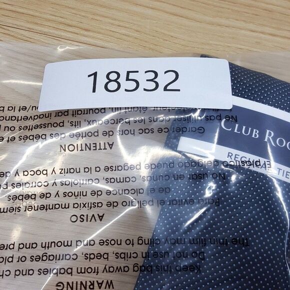 CLUB ROOM Mens Neck Tie Black Micro Dot Classic Business Workwear - Picture 6 of 6